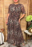 Western animal leopard & zebra sheer maxi women boutique dress Southern Stitch XCH17487