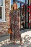 Western animal leopard & zebra sheer maxi women boutique dress Southern Stitch XCH17487