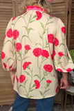 Trendy florals 3/4 sleeve women's boutique top Southern Stitch XCH17541