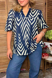 Southwestern chevron puff sleeve women's boutique blouse Southern Stitch XCH17557