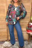 Western cowgirl print long sleeve women's boutique tops Southern Stitch XCH17614