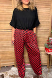Western black & red checkered wide leg women's boutique pant Southern Stitch XCH17805