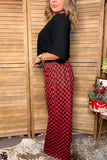 Western black & red checkered wide leg women's boutique pant Southern Stitch XCH17805