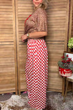 Western red & white checkered wide leg women's boutique pant Southern Stitch XCH17806