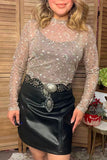 Western paisley sheer long sleeve women's boutique top Southern Stitch XCH17838