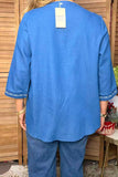 Western floral embroidery soft denim 3/4 sleeves women's boutique top Southern Stitch YDG17573