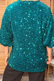 Western green sequin bell sleeve women's boutique top Southern Stitch YDG17723 DS13