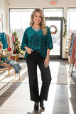 Western green sequin bell sleeve women's boutique top Southern Stitch YDG17723 DS13