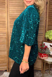 Western green sequin bell sleeve women's boutique top Southern Stitch YDG17723 DS13