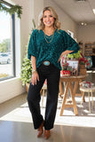 Western green sequin bell sleeve women's boutique top Southern Stitch YDG17723 DS13