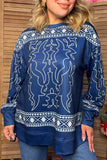 Western longhorn long sleeve women's boutique top Southern Stitch YDG17726