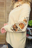 Western floral embroidery long sleeve women's boutique blouse Southern Stitch YDG17746