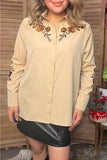 Western floral embroidery long sleeve women's boutique blouse Southern Stitch YDG17746