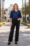 Western navy blue sequin bell sleeve women's boutique top Southern Stitch YDG17780