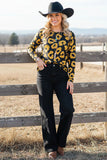 Western leopard long sleeve women's boutique top Southern Stitch YMY11638 A13