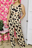 Women's apparel wholesale One piece overall leopard jumpsuit w/waistband & pockets YMY15073 (AS8)