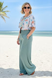 Western turquoise straight women's boutique pants w/pockets YMY15192 (GS5)