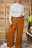 Western brown straight women pant w/side pockets Southern Stitch YMY15523 GS4