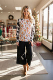 Western Christmas gingerbread & cow raglan sleeve women's boutique top YMY16002 HS1