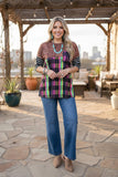 Western leopard & checkered & striped women's boutique top YMY9948 (CS8)