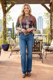 Western leopard & checkered & striped women's boutique top YMY9948 (CS8)