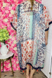 Women duster wholesale Paisley/floral prints kimono trim & tassels YZ170107