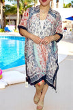 Women duster wholesale Paisley/floral prints kimono trim & tassels YZ170107