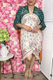 Soft duster wholesale Teal/Orange paisley printed kimono w/tassels YZ170283