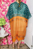 Soft duster wholesale Teal/Orange paisley printed kimono w/tassels YZ170283