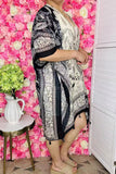 Ladies duster suppliers Navy blue paisley printed kimono w/tassels YZ170416