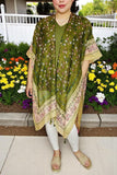 Floral duster wholesale Green floral printed kimono with/tassels YZ191003