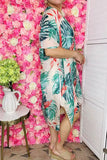 Women duster wholesaler Multi color palm leaf printed kimono w/tassels YZ192018