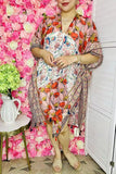 Women's duster wholesaler Multi-color floral printed kimono with tassels YZ213071