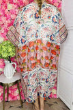 Women's duster wholesaler Multi-color floral printed kimono with tassels YZ213071