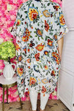 Spring duster wholesale Floral printed kimono w/tassels YZ213171