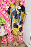 Women's duster suppliers Multi color block floral & polka dot printed kimono w/tassels YZ213203