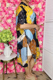 Women's duster suppliers Multi color block floral & polka dot printed kimono w/tassels YZ213203
