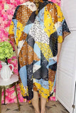 Women's duster suppliers Multi color block floral & polka dot printed kimono w/tassels YZ213203