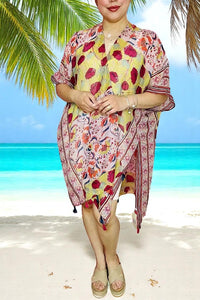Women's duster wholesale online Floral printed kimono w/tassels YZ213208