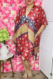 Women's duster suppliers Multi color block floral printed  kimono YZ213212