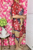 Women's duster suppliers Multi color block floral printed  kimono YZ213212