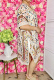 Women's cardigan duster Blue floral printed kimono YZ213213
