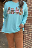 XCH15611 Gingerbread Christmas coffee tee-shirt long sleeve for Women