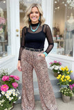 Western Leopard printed straight women's pants YMY12068 IS17