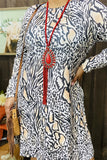 BQ15488 Multi color leopard printed w/side pockets long sleeve women dresses