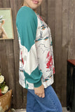 XCH15183 Riding horse&Cactus western graphic multi color printed raglan long sleeve women tops