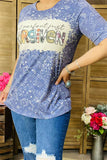 DLH12579 NOT PERFECT JUST FORGIVEN multi color printed short sleeve women tops (GS9)