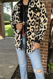 BQ15490 Black/beige leopard w/front pockets&buttons long sleeve women coats/jackets wholesale