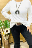 BQ15722 Boutique wholesale Long sleeve w/tighten cuff white women top