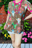 Western t-shirt wholesale Bull skull cactus printed short sleeve women tops BQ12529